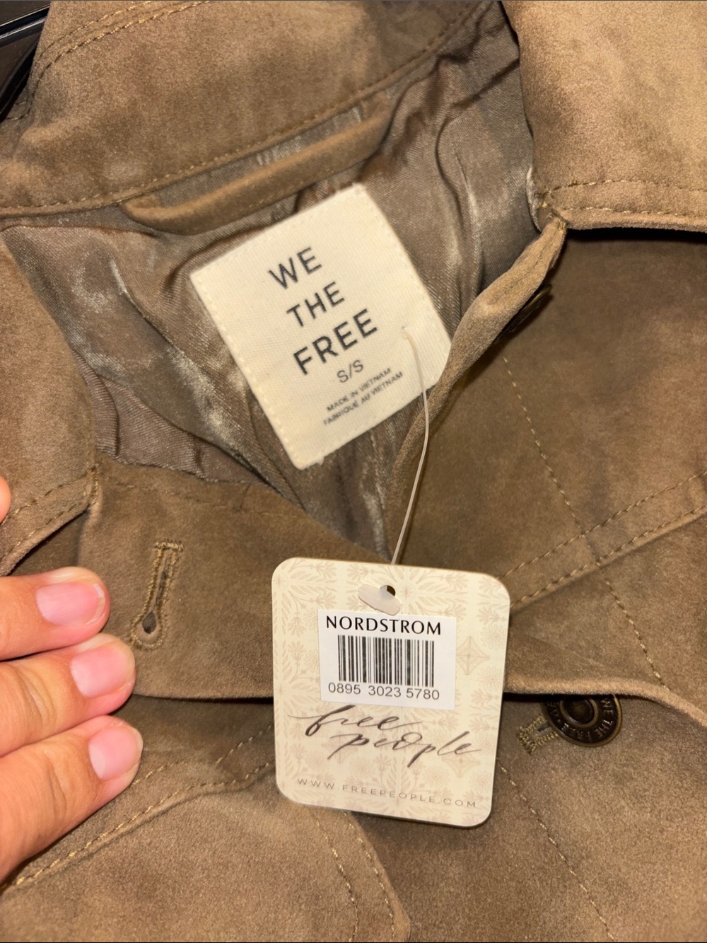 NWT!!! We The Free Olive Suede Shirt Jacket - Picture 2 of 4
